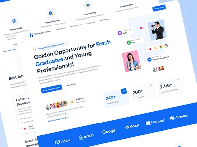 FreshJob - Job Finder Platform Website Landing Page career center clean design design free course hiring job job finder job listing job platform job search job seeker landing page landingpage tracer vacancy website