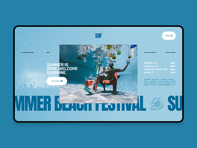 Summer Beach Festival Concept beach design desktop event grid grid layout interface mockup party series summer ui ux water web design