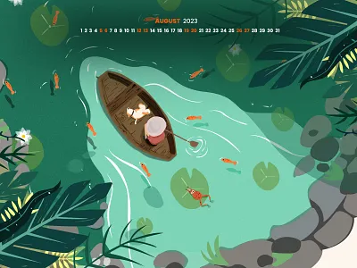 "NOUKA BILAS" a beautiful summer trip art artist august calendar degital art environment figma hero image hero select illustration illustrator landscape illustration nature trave trip wallpaper