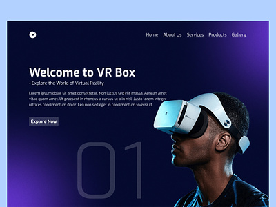VR BOX Website UI Design app branding design graphic design icon illustration landing page logo ui web ui