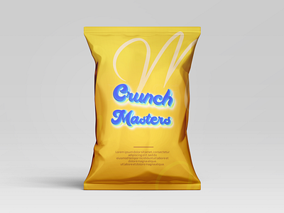 Crunch Masters: A Delectable Bag of Chips Design v1 design graphic design illustration packaging typography