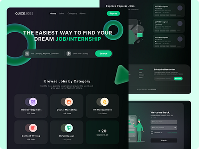 Job Portal Website agency design freelance marketplace internship job job board job portal job posting marketplace portal portal design ui ui design uiux uiux design ux design web design website website design