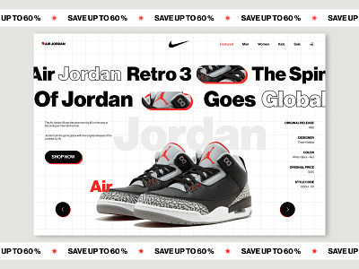 NIKE - Air Jordan air jordan branding clean ui fashion footwere hero section home page landing page minimal nike shoes typography uiux webpage website