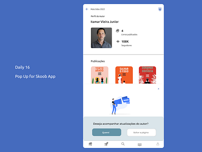 Daily 16 - Pop Up for Skoob App 016 challenge design ui