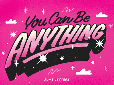 You Can Be Anything barbie design handlettering illustration lettering mattel pink procreate type youcanbeanything