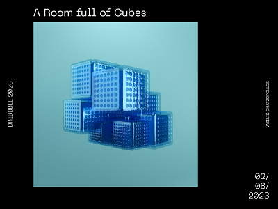 A Room full of Cubes 3d abstract blender blue cube design digitalart geonodes