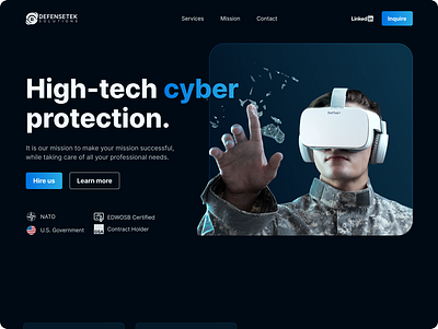 Modern Web Design: Deftek Solutions blue clean cyber cybersecurity dark mode figma gradient high tech modern ui ux web design website