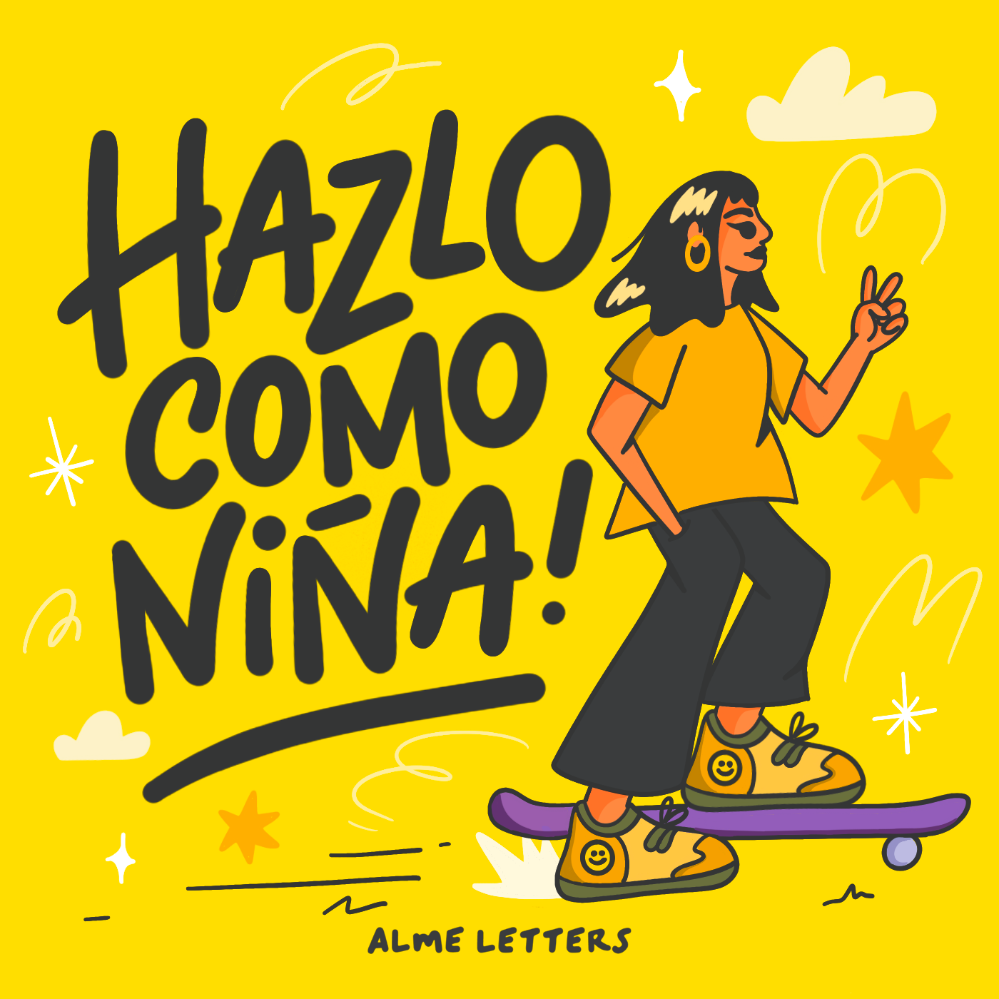 Hazlo como niña design doitlikeagirl girl girls hazlocomoniña illustration lettering niña skate skater women