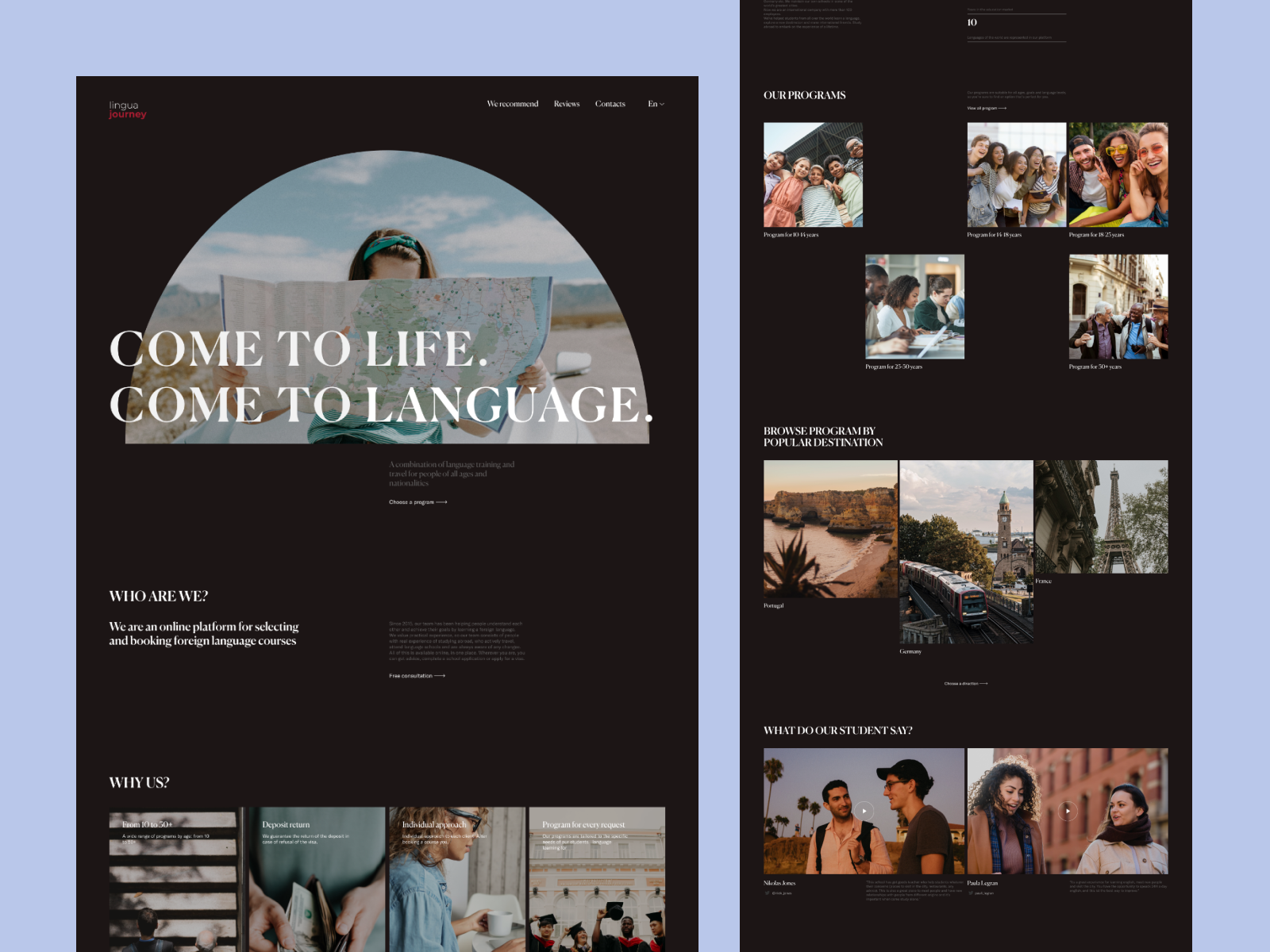 Redesign Language Courses Website By Emil Komachkov On Dribbble