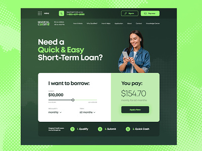 MagicalCredit website design branding credit credit website credit website design uiux design graphic design green hero image interface interface design money money website product product design site typography ui ui design web design website