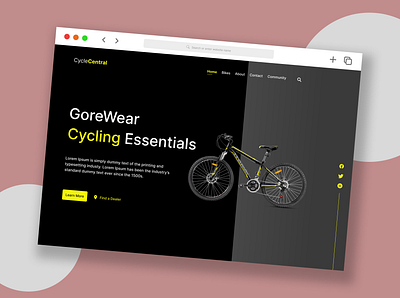 Bike/Cycle E-commerce Hero Page Design branding design graphic design motion graphics ui ux