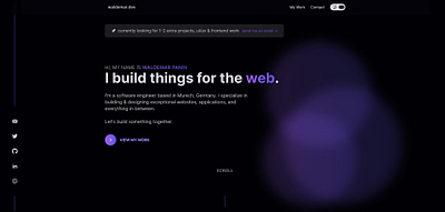 Portfolio clean dark frontend gradient minimal portfolio ui ux web developer web3 webdesign