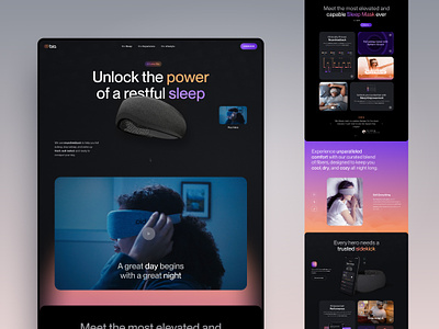 Home page design - Bia dark design dark mode ecommerce home page homepage landing page product product page shopping website sleep sleep landing sleep mask sleep shop ui design web page design