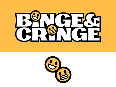 Binge & Cringe ampersand branding cringe design emoji logo sebm smile smiley typography vector