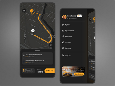 Taxi Mobile App b2c branding driver interface map mobile taxi ui ux