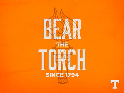 Bear The Torch fire flame illustration knoxville tennessee tn torch type university
