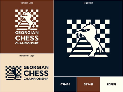 Logo for Georgian Chess Championship branding chess figma logo vector