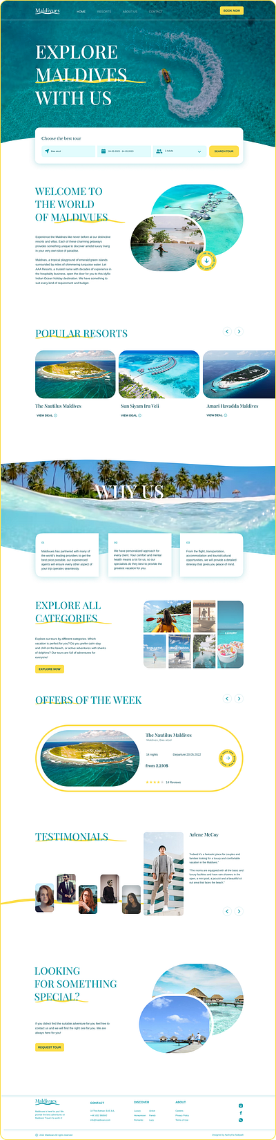 Maldivues: Travel Website Design design graphic design typography ui ux