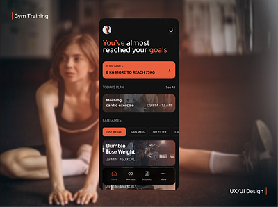 Mobile App for gym training and workout app fitness gym mobile mobile app ui ux workout