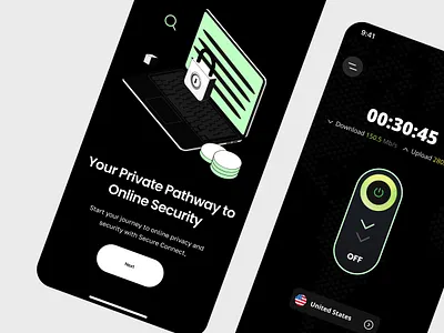 VPN Mobile App app design app ui app ux cybersecurity design id monitoring illustration ios vpn mobile mobile vpn network security protection security app social security ui ux vpn vpn mobile app vpn ui vpn ux