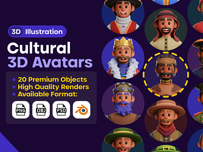 MHK Project Design : Cultural Set Avatar Pack avatar boy character cultural icon illustration man metapeople people person profile user