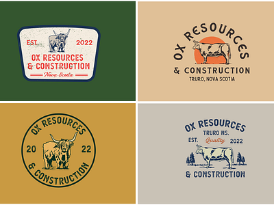 Ox Resources & Construction branding bull canada farm logo halifax logo nova scotia ox retro screen print shirt t shirt tee shirt tshirt type typography vintage vintage logo work wear workwear