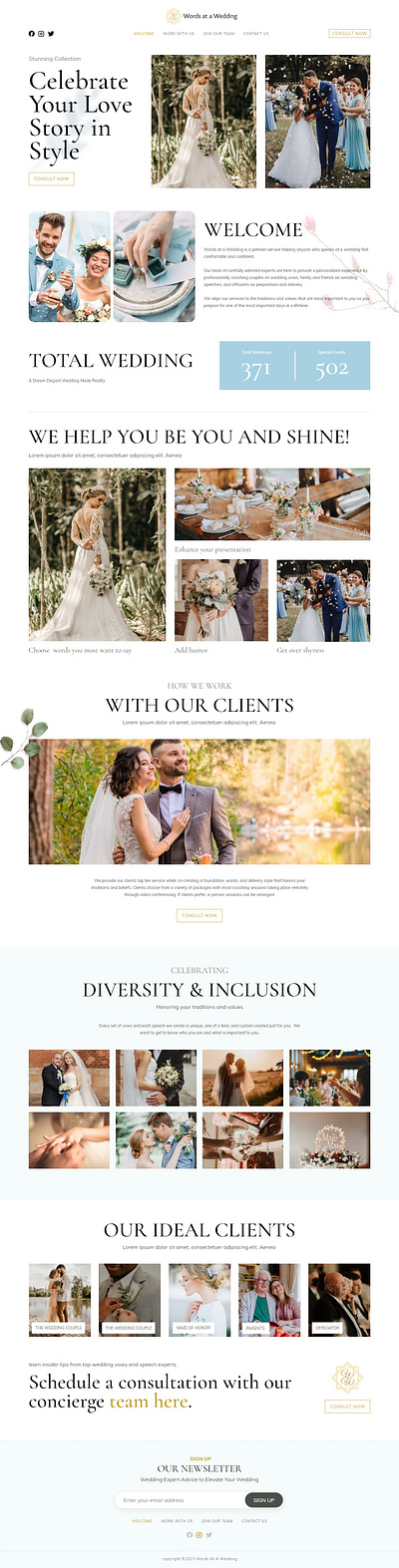 Words at a Wedding graphic design illustration landing pages typography ui ux website design wedding sites