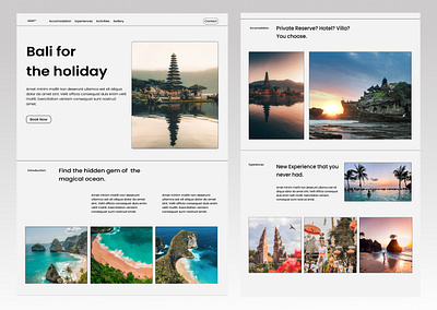 Tourism Landing page design typography ui