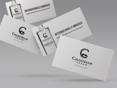 Coldstream Clear Logo Design alcohol bottle branding business cards canada distillery label design logo logo design nova scotia package design packaging spirits typography vodka