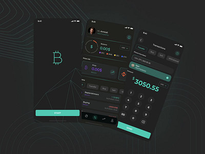 Bitcoin Wallet App app bitcoin crypto design figma mobile mobile app prototype trading ui uiux ux