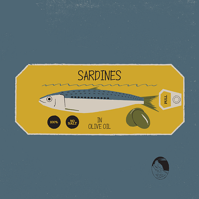 Sardines digitalart digitaldesign fish graphicdesign illustration illustrator packaging retro sardines texture vector