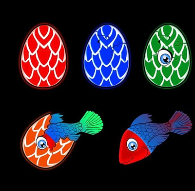 SUB BADGES | TWITCH art artist badge badges crack egg eyes fish gamers gaming graphic graphic design green illustration red stream streamers sub badges twitch