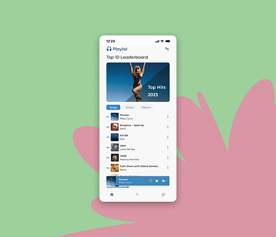 Daily UI Challenge | Day 19 | Leaderboard 100daysdailyuichallenge dailyui design figma hits leaderboard mobile app music musicleaderboard playlist