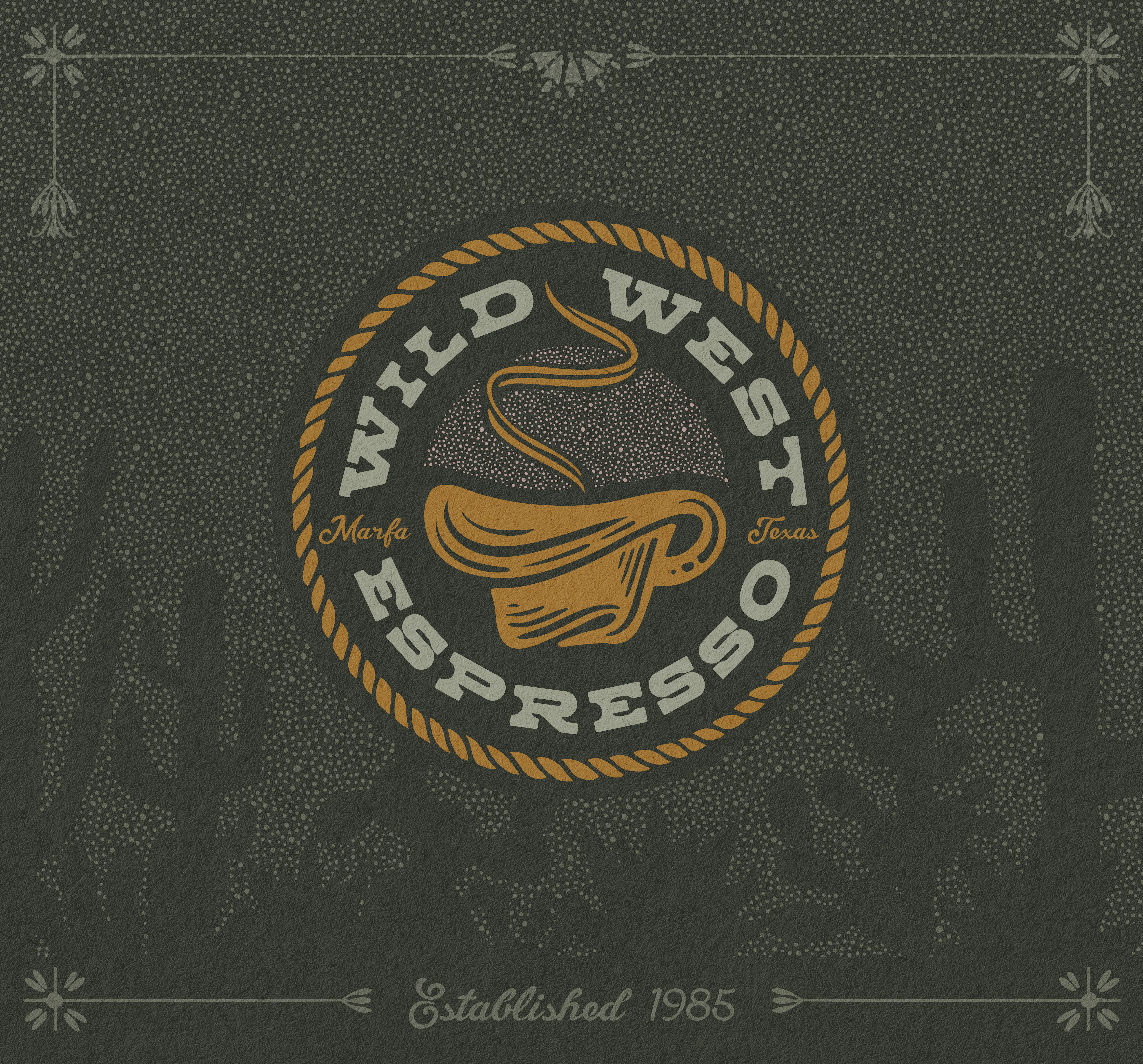 WILD WEST ESPRESSO ROASTERS branding cactus coffee country cowboy hat design espresso graphic design illustration logo night sky vector west western wild west