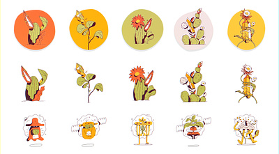 Magic Cactus Coffee adobe illustrator boston branding cactus coffee desert dessert flowers illustration illustrator logo plants simple stickers vector