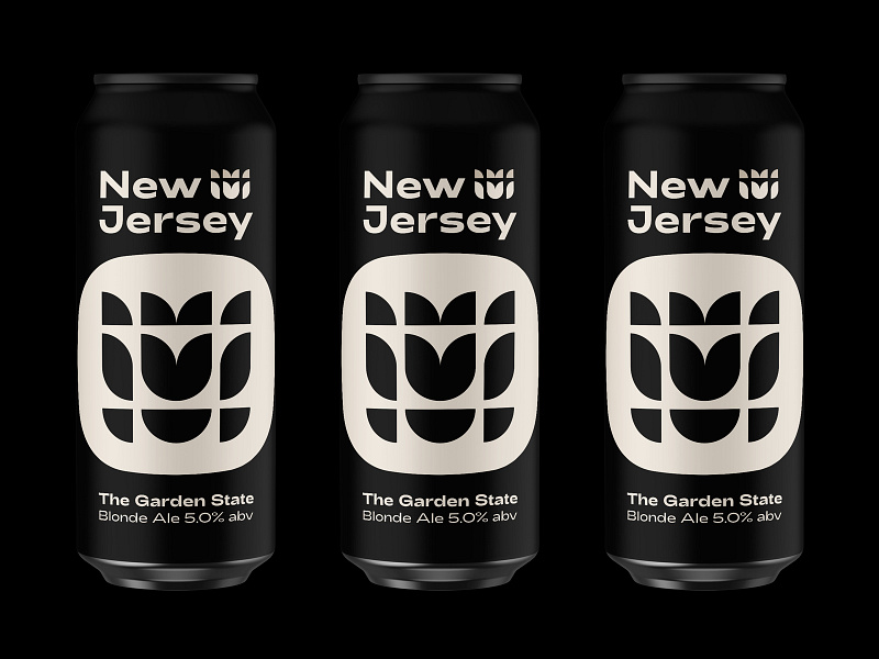 New Jersey ale beer beer label beverages blonde ale cream ale emblem flower icon illustration leaf logo nature new england new jersey packaging symbol tulip typography usa