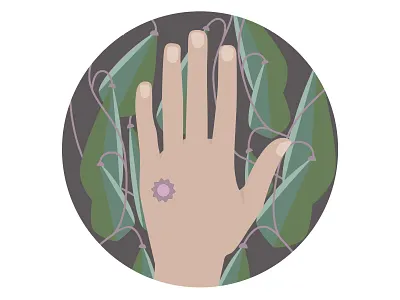 Hand and Gamut Point 2d illlustration drawing illustration plants vector