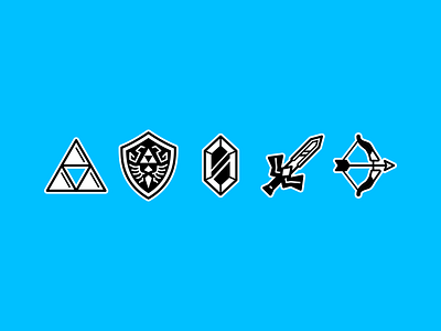 Zelda icons design game icon icons illustration item items minimal minimalism minimalist vector videogame videogames zelda