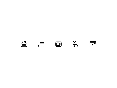 Small rounded icons bath camera cctv design icon icons illustration iron ironing jacuzzi logo microwave minimal minimalism minimalist vector