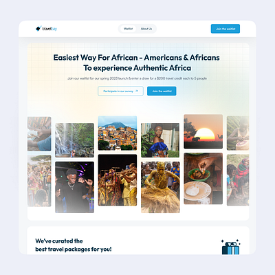 Travelbay Waitlist clean dashboard design figma landing page product design travel ui waitlist