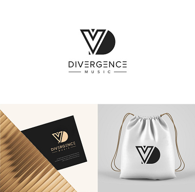 Divergence music branding divergence divergence music dv logo logo mockup music logo music review logo