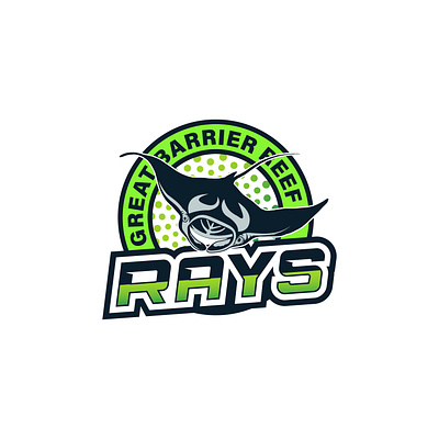Great Barrier Reef RAY club logo cricket club logo emblem logo great barier reef ray manta logo