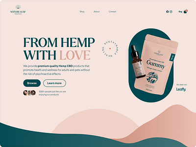 Nature Leaf Organics - Premium Quality Hemp CBD aesthetic animation calm cbd e commerce elegant figma flowy hemp ui ux web design webflow website