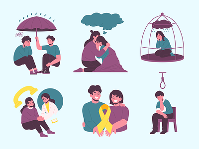 FREE Suicide Prevention awareness campaign canva depression free free illustration illustration loneliness mental prevention suicide therapy