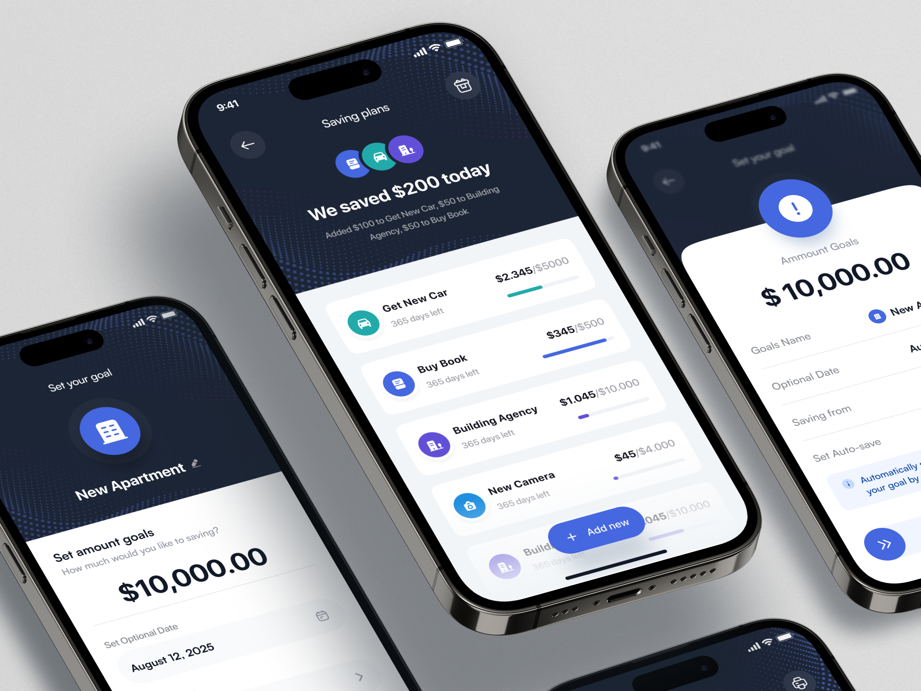 Saving Plans Flow - Finance App app mobile digital saving finance app finance feature finance mobile app financial saving fintech app goals goals feature investment app mobile app plans saving feature saving flow saving mobile app saving plan savings top up ui ux