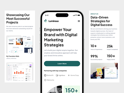 Luminous - Responsive agency design digital marketing digital marketing agency landing page platform responsive seo ui ux website