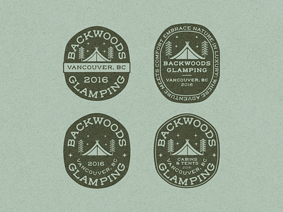 Backwoods Glamping Badge Explorations adobe illustrator branding design graphic design illustration logo vector