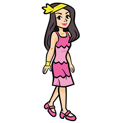 retro lady cartoon characterdesign illustration vector