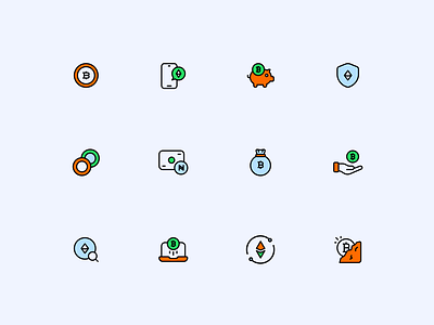 Crypto Icons Set app icon logo app icons crypto flat icons icon icon illustration icon pack iconography iconset illustration interface icon line icons ui icons vector icons web icons
