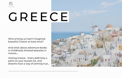 Tour agency in Greece design greece travel ui web